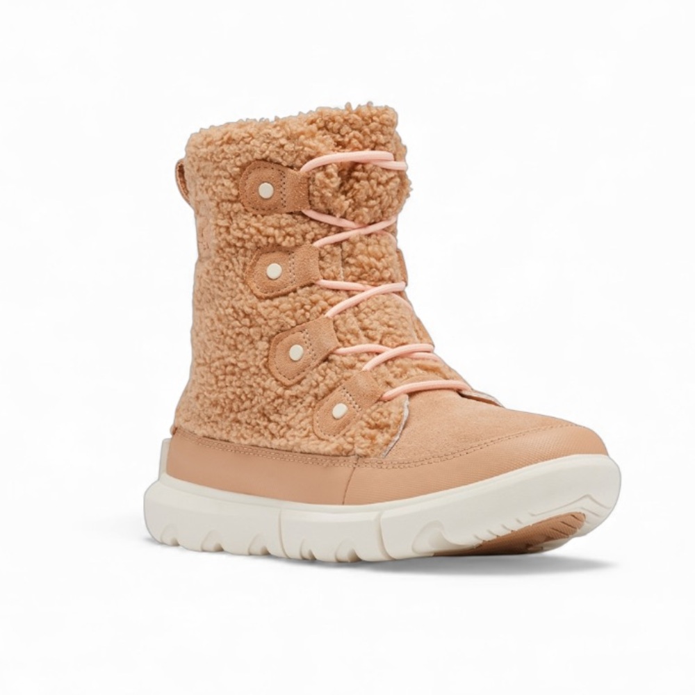 NEW Sorel Explorer Joan Cozy Boots Chalk Sz 7